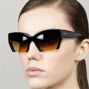 MIU MIU Rasoir acetate cutoff plastic sunglasses - black